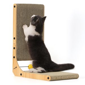 Cat Scratcher – 18.9-Inch Wall-Mounted Cardboard with Ball Toy