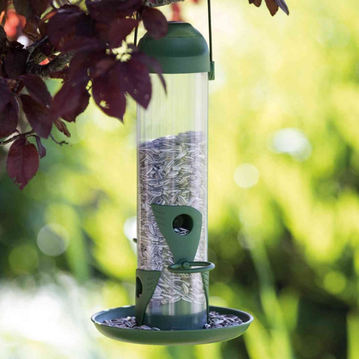 Wild Bird Seed Feeder With Plate 29cm Plastic Hanging 750ml - Image 2